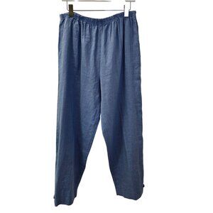 NWT Aegean 100% Linen Wide Leg Pull-On Pants Size L